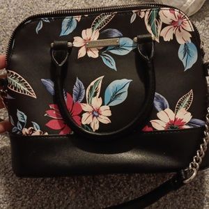 Black floral purse